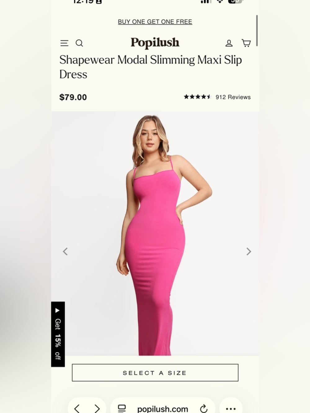 popilush slimming maxi  slip dress -S